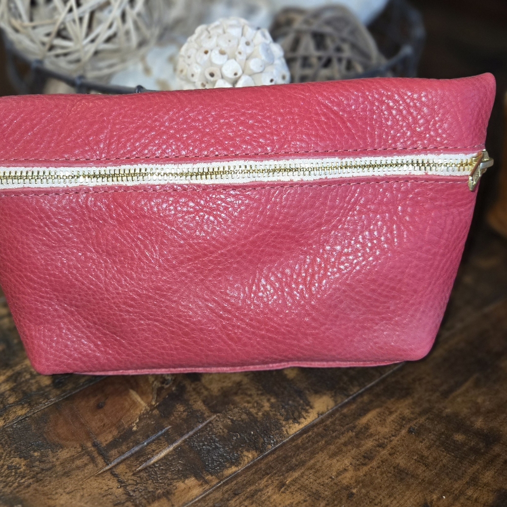 Elegant Pink Leather Clutch